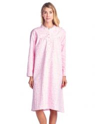 Casual Nights Women's Flannel Floral Long Sleeve Nightgown - Pink