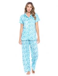 Casual Nights Women's Short Sleeve Floral Pajama Set - Green