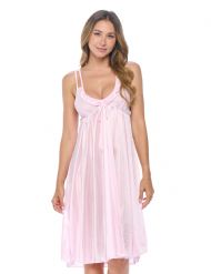 Casual Nights Women's Satin Lace Camisole Nightgown - Light Pink