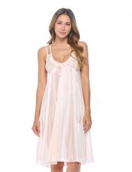 Casual Nights Women's Satin Lace Camisole Nightgown - Orange