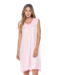 Casual Nights Women's Sleeveless Flower Satin Nightgown - Light Pink