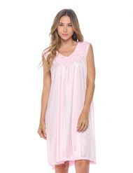 Casual Nights Women's Sleeveless Flower Satin Nightgown - Light Pink