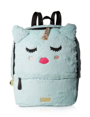 Luv Betsey By Betsey Johnson Sienna Unicorn Kitch Cat Face Backpack - Seafoam - Stand out in style with this fun Luv Betseys Sienna Backpack. Featuring faux fur exterior with 3D unicorn cat face embellishments, top carrying handle with adjustable shoulder straps. Zip closure opens to fully lined interior with pockets great for organization. Up your accessories game with this eye catching backpack!
