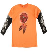 Ed Hardy Kids Skull Long Sleeve T-Shirt - Orange