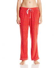 Bottoms Out Womens Micro Fleece  Pajama Pants - Black Stripe