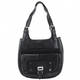 Izzy & Ali Jesse Tote-Black - Roomy shopper tote with front pocket, faux suede paneling and mirrored Izzy & Ali logo plate detailing. Izzy & Ali is a fun, affordable, quality brand that represents all styles from the Malibu cool girl to the downtown hip girl.