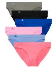 Balanced Tech Women's 6 Pack Seamless Low-Rise Bikini Panties - Spring Bouquet