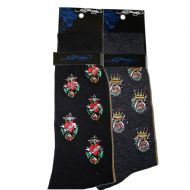 Ed Hardy Embroidered All Over Men's Crew Socks
