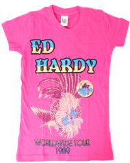 Ed Hardy Toddlers V-Neck Girls Tunic - Fuchsia