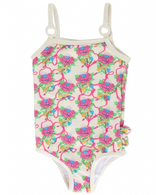 Ed Hardy Infant Swimsuit - Ivory - She will look ravishing in the Ed HardyInfants Swimsuit.Tattoo-inspired graphics add bright, bold color to a one-piece swimsuit finished with a ruffled bum. YourInfant will just look amazing in this fashionable swimsuit.