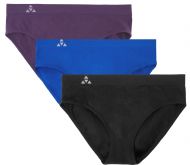 Balanced Tech Women's Seamless Bikini Panties 3 Pack - Black/Royal Blue/ Blackberry