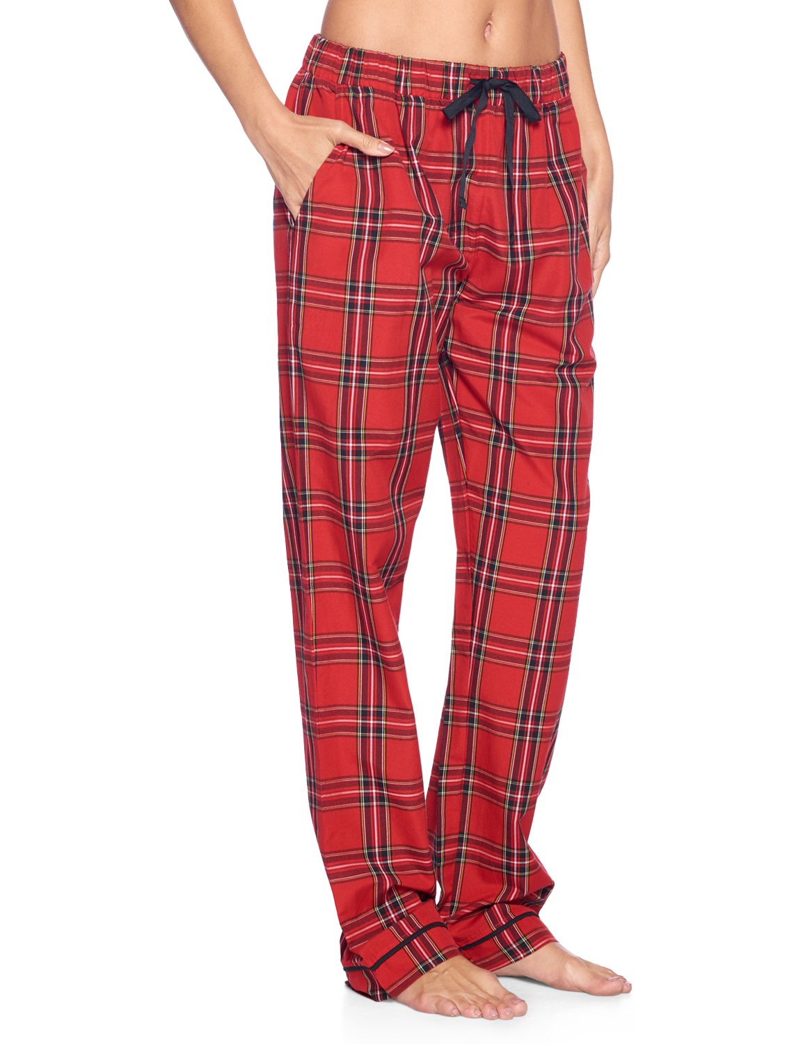 Ashford & Brooks Women's Woven Pajama Sleep Pants - Red/Black Stewart ...