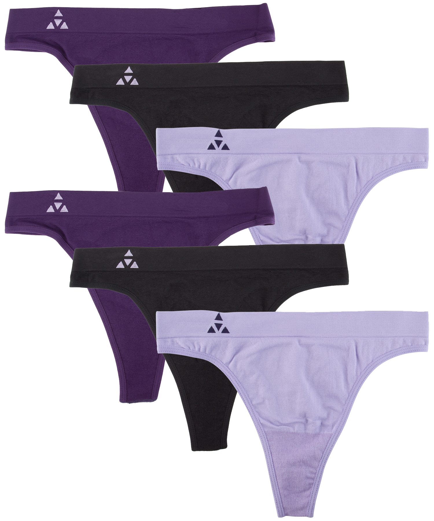 Balanced Tech Womens Seamless Thong Panties 3-Pack Assorted Colors