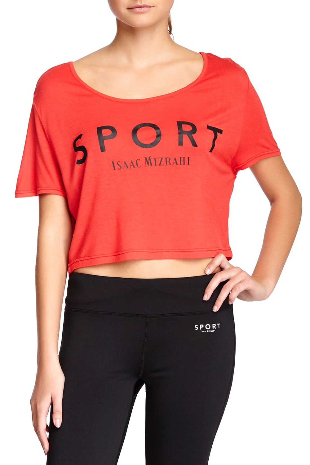 Isaac Mizrahi Women's Basic Logo Crop Tee