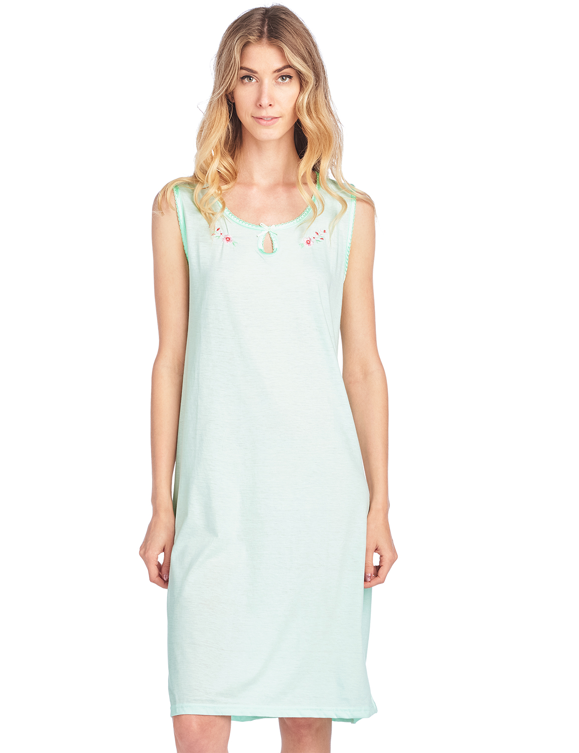 sleeveless nightgowns cotton knit