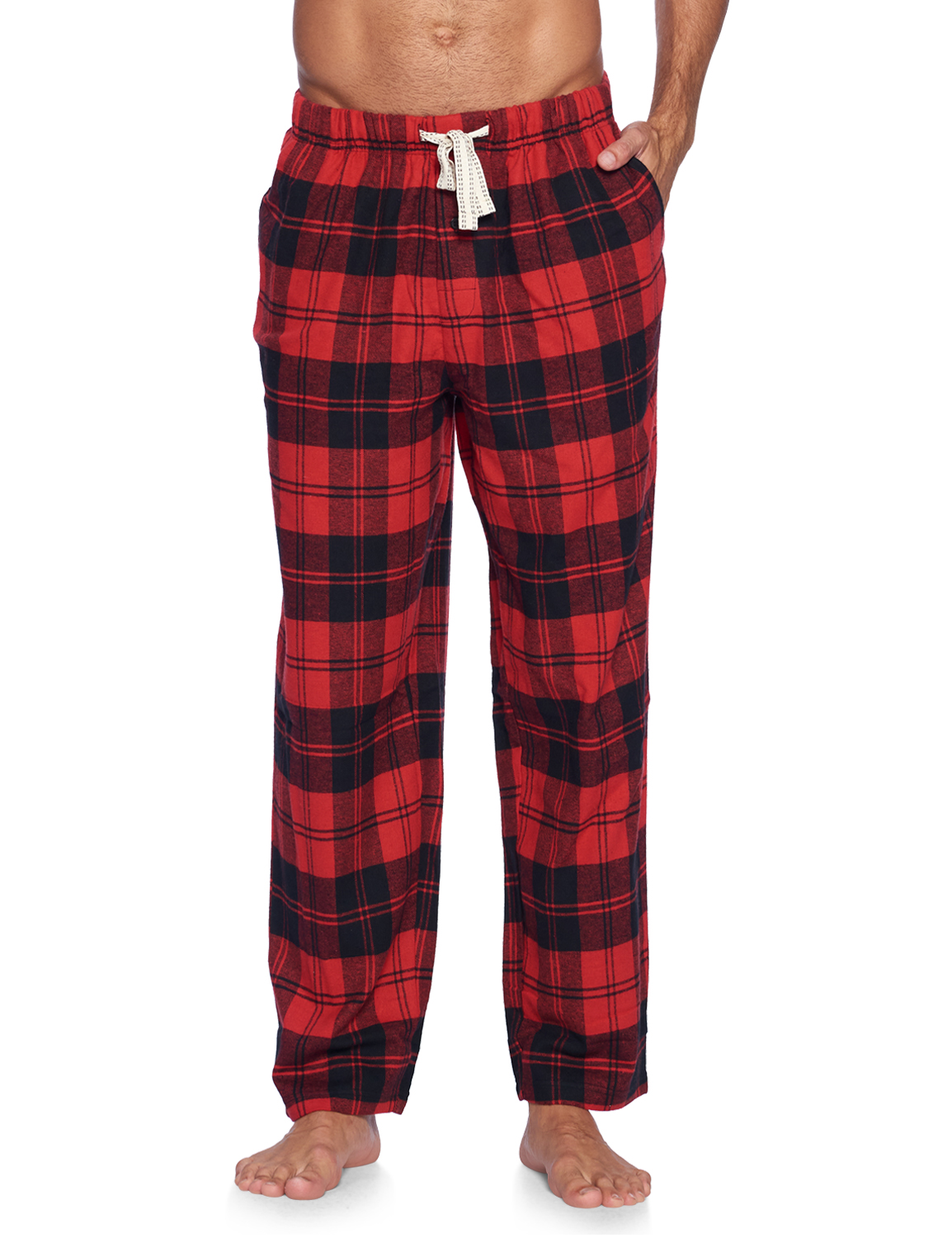 Ashford & Brooks Mens Super Soft Flannel Plaid Pajama Sleep Pants - Red ...